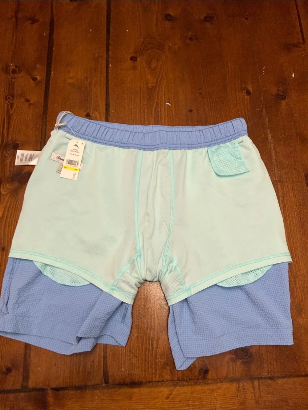 Tommy Bahama Light Blue Seersucker Swim Trunks